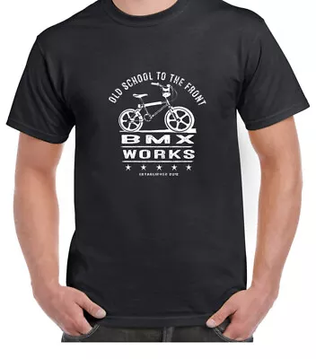 BMX Works Classic Retro Old School BMX T-Shirt - Black - Mongoose - Redline • $33
