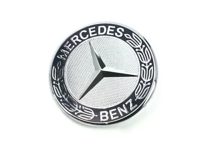 Mercedes Benz  Black & Silver Flat Front Hood Emblem AMG Badge A 000 817 17 01 • $18.99