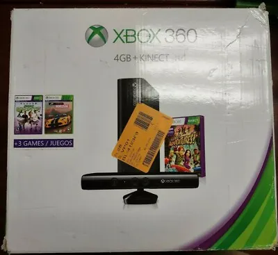 Xbox 360 4gb E W/ Kinect Bundle - Includes 3 Games! Forza Horizons - OPEN BOX! • $599.99