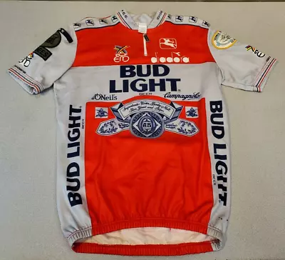 Vintage Giordana Bud Light Eddy Merckx Diadora Cycling Wind Jersey Size XL/5/52 • $144.99