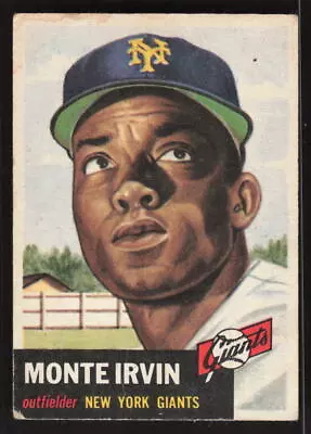 1953 Topps Monte Irvin 62 Vg Baseball New York Giants • $36