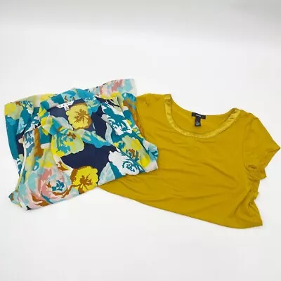 Lot Of 2 Womens Cabi Floral Sleeveless Blouse & Alfani Tee Shirt  Size Medium • $22.95