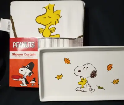 Peanuts Shower Curtain / Snoopy Vanity Plate Fall • $32