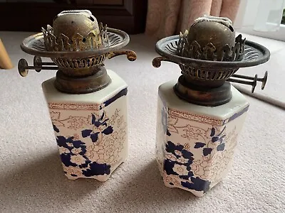 £100 • Buy Masons Of England Ironstone Pair Of Mandarin Oil Lamps