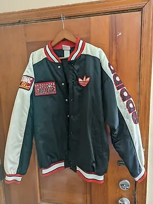  Adidas XL Retro Vintage Sports Jacket Letterman Varsity Nylon  • $149