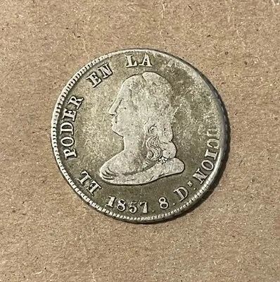 Ecuador - 1857 Silver 4 Reales - Scarce & Popular • $165