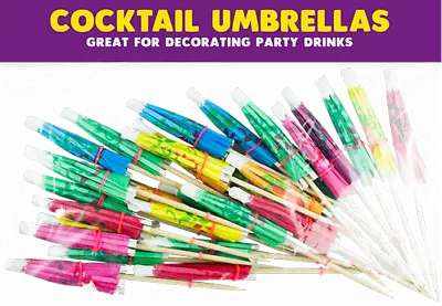£3.95 • Buy Party Cocktail Umbrellas- Drinks Decoration Tropical Hawaiian Umbrella Bar Picks