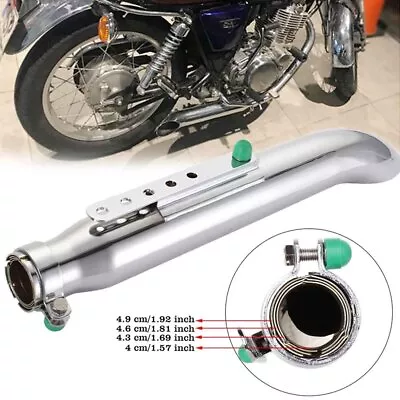 Motorcycle Slip-On Exhaust Muffler Pipe For Harley Bobber Chrome Racing Bikes • $47.95