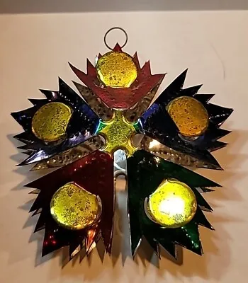 Vintage 3-D Metal Tin Christmas Star Ornament Punched • $14.99