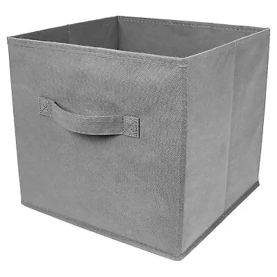 6 X Large Foldable Square Canvas Storage Box Collapsible Fabric Cubes Kids Home • £14.90