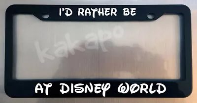 I'd Rather Be At Disney World Mickey Glossy Black Plate Frame • $11.99