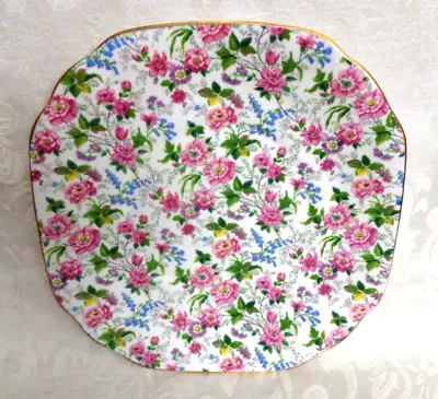 Vintage Rosina White And Floral Chintz Bone China Luncheon Plate Only  England • $12.99