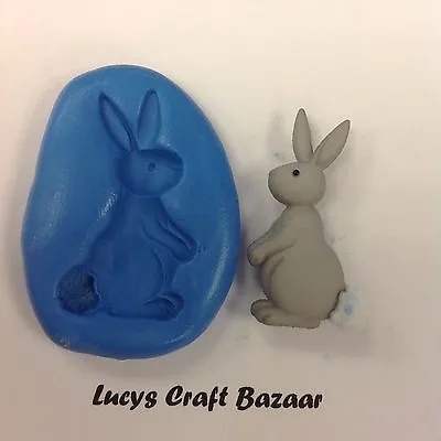 Silicone Mould Spring Easter Bunny Rabbit 4 Sugarcraft Cupcake Topper Chocolate • £2.94