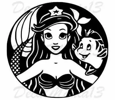 Ariel Little Mermaid Flounder Wall Car Truck Window Laptop Vinyl Sticker Decal • $4.99