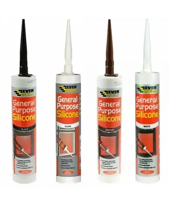 £5.95 • Buy General Purpose Silicone C3 Cartridge 280ml Sealant Clear White Brown Black Grey