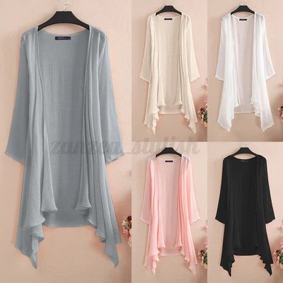 $22.79 • Buy ZANZEA Women Summer Jacket Coat Cardigan Cardi Kimono Beach Club Party Cover Up