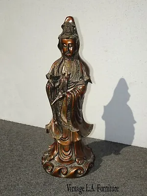 Vintage Quan Yin Bronze Colored Statue Guan Yin • $475
