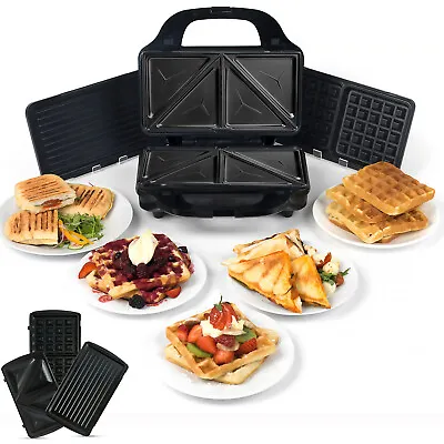 £23.85 • Buy Snack Maker 3-in-1 Sandwich Toaster Waffle Maker Grill Panini Press 750W