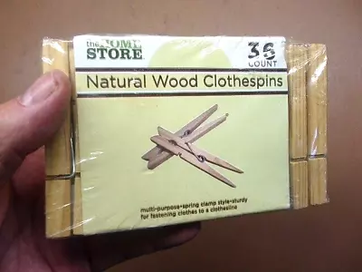 Vintage Hardwood Spring Clamp-Style Clothespins New In Original Package FREE S/H • $12.99