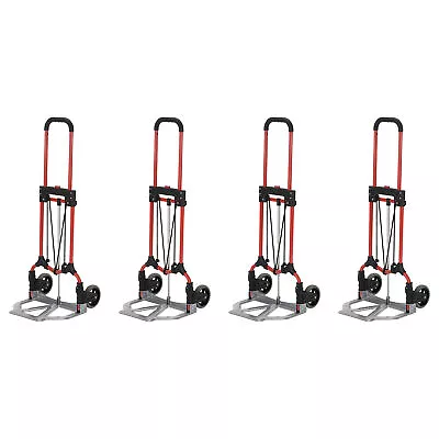 Magna Cart Personal MCI Folding Hand Truck W/Rubber Wheels Red/Silver (4 Pack) • $175.99