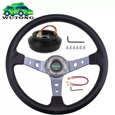 For 84-04 Ford Mustang 174H 6-Hole 14 INCH Steering Wheel W/ Hub Adapter Kit NEW • $69.99