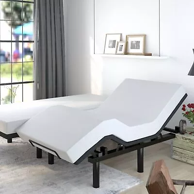 $603.98 • Buy Split King Size Adjustable Bed Base, Motorized Head And Foot Incline, Only Base