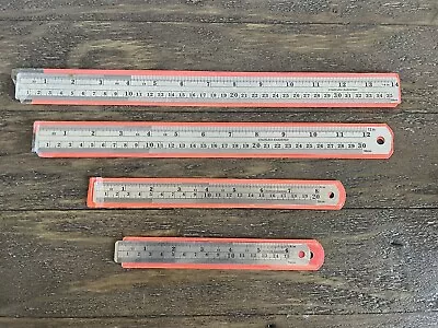 Mr. Pen Thick Stainless Steel Rulers 6 8 12 14 Inch Metal Rulers Pack Of 4 • $9.29