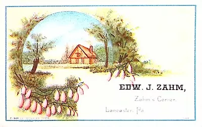 Lancaster PA Edward Zahm Jeweler Zahms Corner Trade Card • $29.99