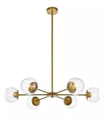 Pendant Light Chandelier Glass Shades Brass Living Dining Room Kitchen Lighting • $286