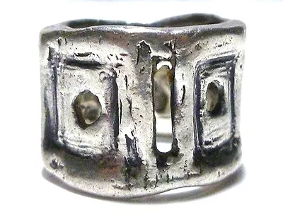 Designer Mid Century Modern Arts And Crafts Handmade Sterling Silver Ring Sz 7 • $90
