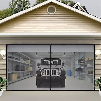 BENTISM Garage Door Screen 16 X 7 Ft 5.8 Lbs For 2 Cars Heavy-Duty Garage Net  • $28.42