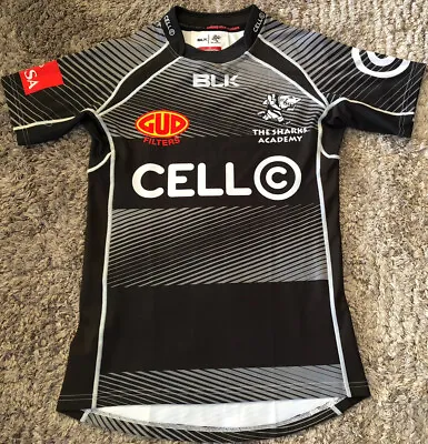 £55.30 • Buy 030 Natal Sharks Academy Players GPS Rugby Union Jersey BLK South Africa Mens M