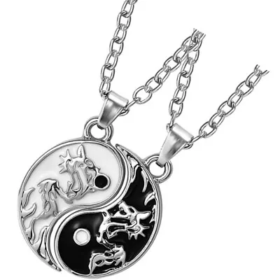  Ying Yang Necklace For Men Matching Necklaces Couples Suit Lovers Metal • £6.85