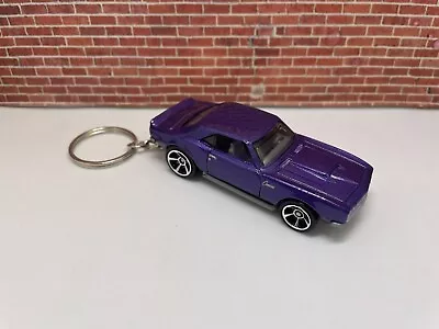 KEYCHAIN For 1968 CHEVY CAMARO MUSCLE CAR PURPLE AUTO KEYS RING FOB LANYARD • $22.95