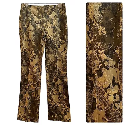 Sigrid Olsen Golden Brown Abstract Print Pant Long Size 6 • $7.50