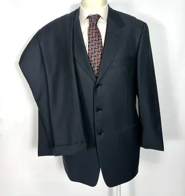 Pal Zileri Suit 2 Piece Blue Bird Eye Pattern Jacket 44L Wool Pants 34X28 • $76.49