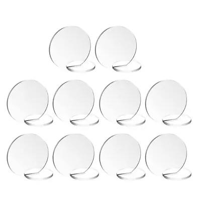 10pcs Clear Acrylic Place Card Holder Round Seating Cards Wedding Table Number • £5.68