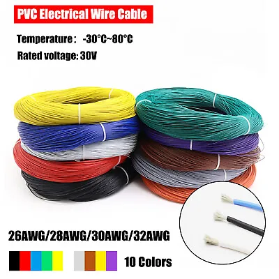 £1.51 • Buy 26/28/30/32AWG Flexible Stranded Wire Cable PVC Insulated Electronic Wire Cable
