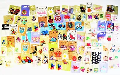 Bulk Lot Of Iron On Patches Brand New 102 Pieces Of Bright & Vivid Subjects • $120