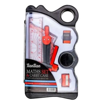 £3.99 • Buy Maths Set Maths Geometry Set With Compass Ruler Protractor Squares Sharpener