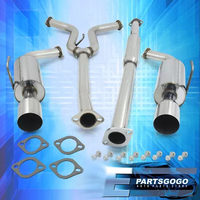 For 04-08 Nissan Maxima Stainless Catback Exhaust 2.35  Pipe 4  Dual Muffler Tip • $193.99