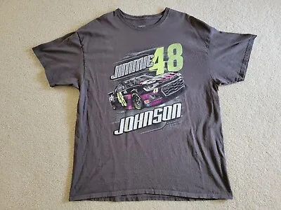 NASCAR Jimmie Johnson #48 2020 Ally Dark Gray 2 Sided Graphic T-Shirt Size XL • $12.99
