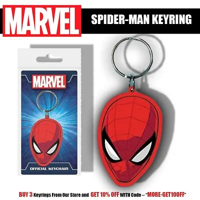 Marvel - Spiderman Official Rubber Keyring - Spider-man Key Chain • £3.29