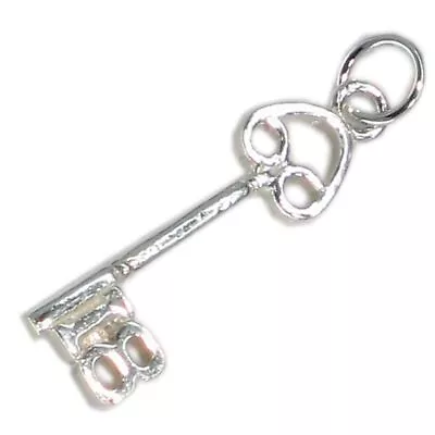 18th Birthday Key Sterling Silver Charm .925 X 1 Birthday 18 Keys Charms • £15.50