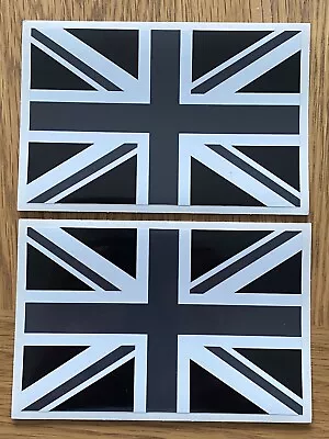 2x Black/white Union Jack Flag Stickers Wolf Wmik Snatch Defender Land Rover • £4.69