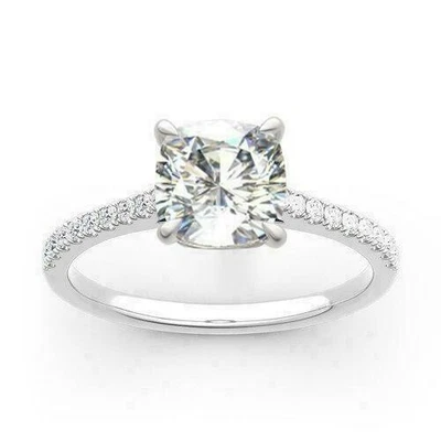 $137.78 • Buy 3Ct Lab Created Diamond Solitaire Engagement Ring 14K White Gold Platted Silver
