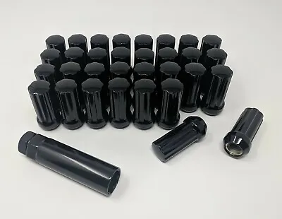 Set Of 32 Black Spline Lug Nuts With Key M14x1.5 Thread 2  TALL  • $24.99