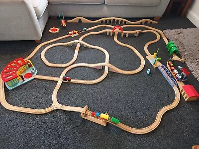 Used Wooden Train Track Large Bundle Mixed Brands Including Bigjigs Brio Ikea • £40