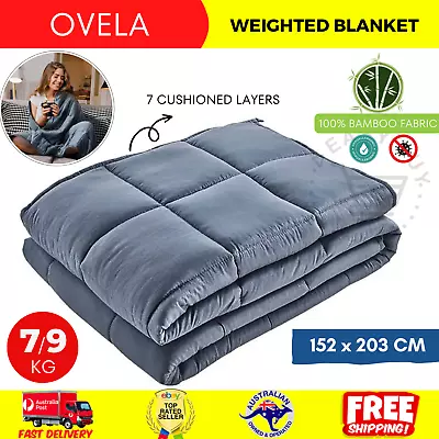 7 Layer Bamboo Weighted Blanket 7KG 9KG High Density Cushion Kids Adult • $82.93