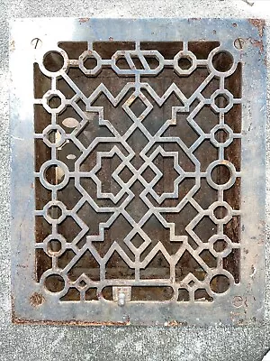 Vintage Cast Iron Floor Heat Grate Vent 11x 9 Art Architectural Salvage Read • $45